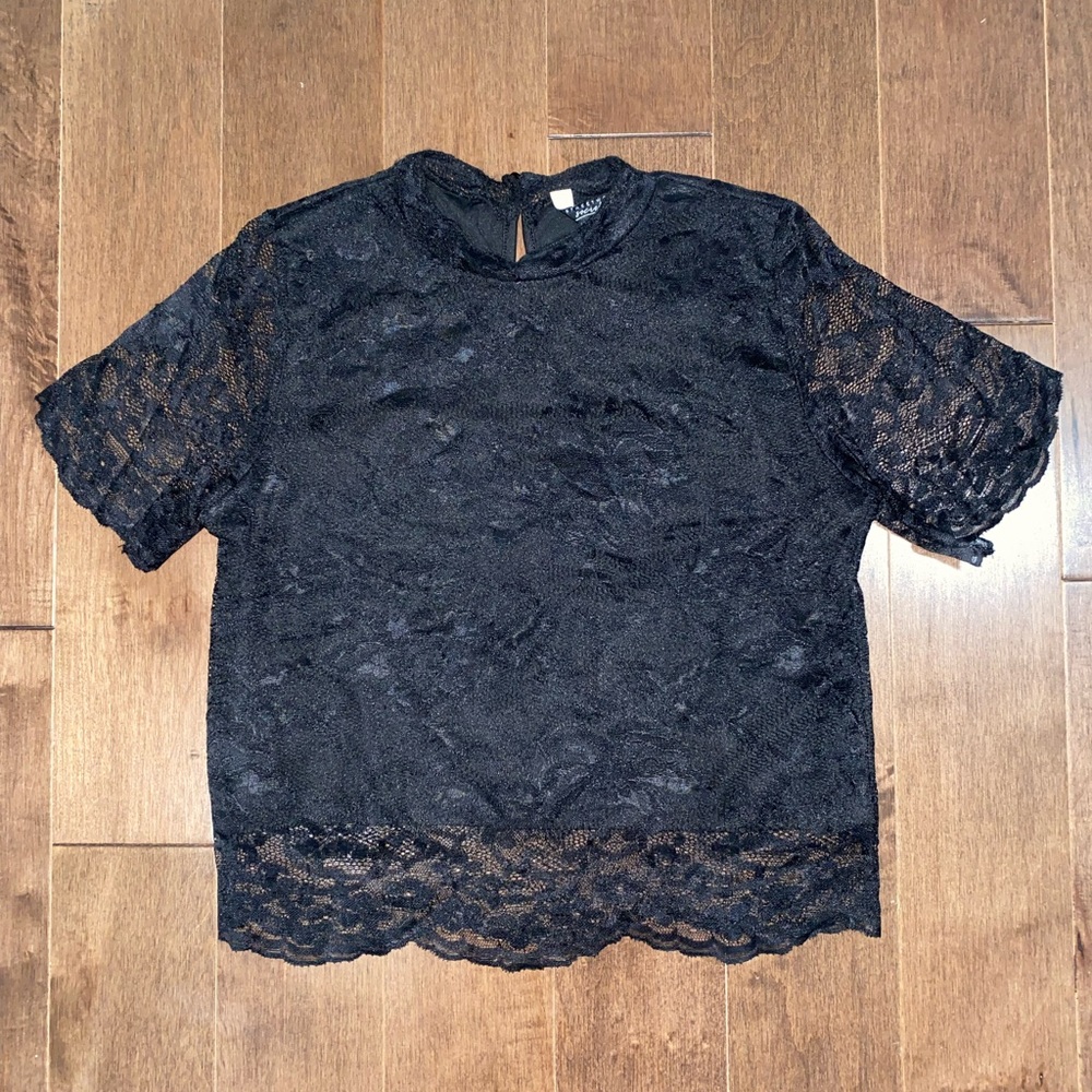 Black Lace Crop Top